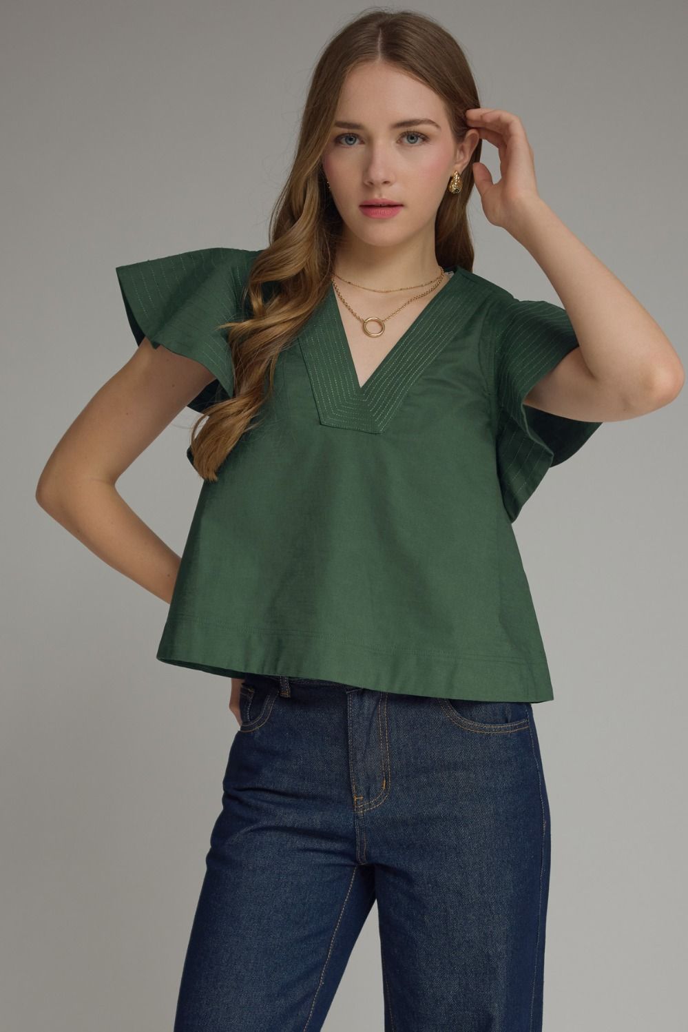 Flying Sleeve V Top