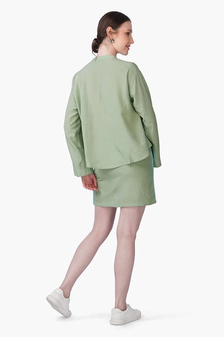 Green Shell Kissed Embroidered Top
