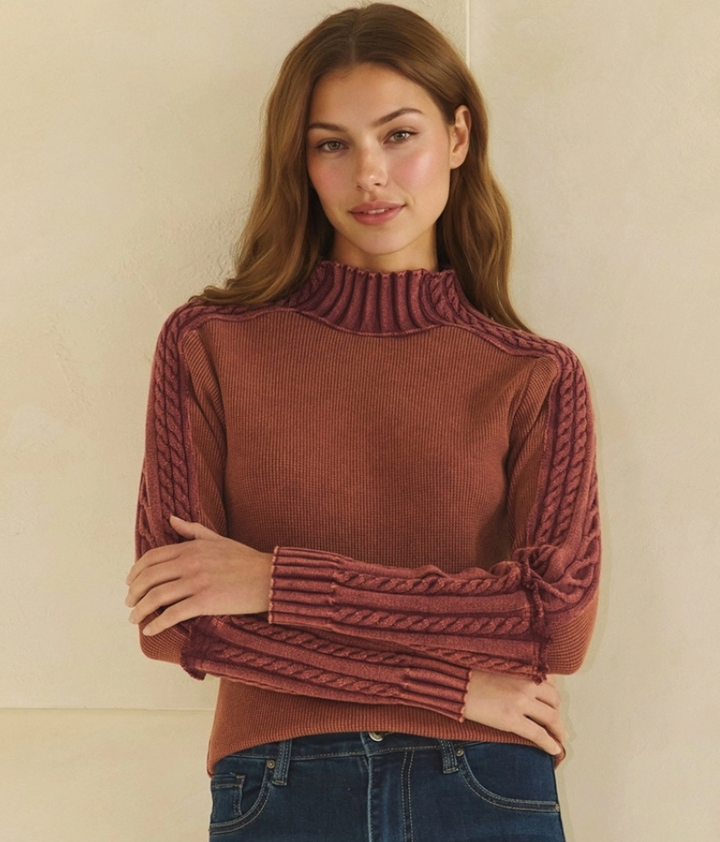 Ribbed Mock LS Top