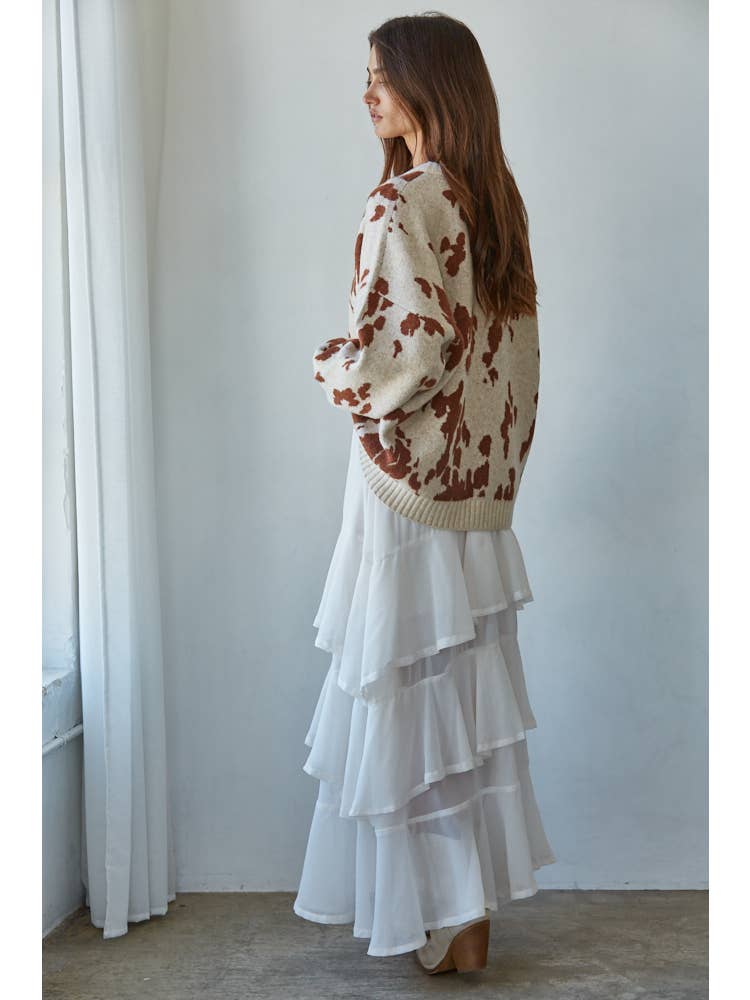 Cowhide Print Sweater