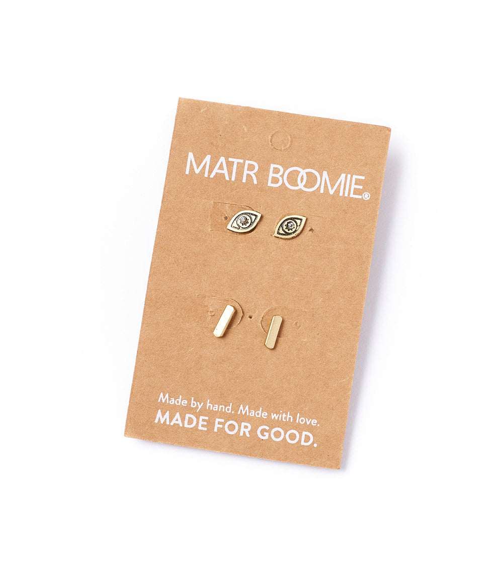 Ruchi Evil Eye Bar Studs