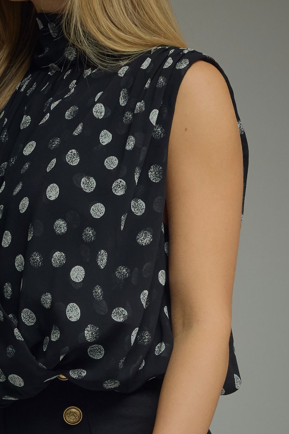 Distressed Dot Sleeveless Top