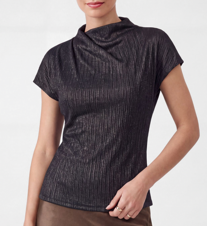 Hi Neck Shimmer Blouse