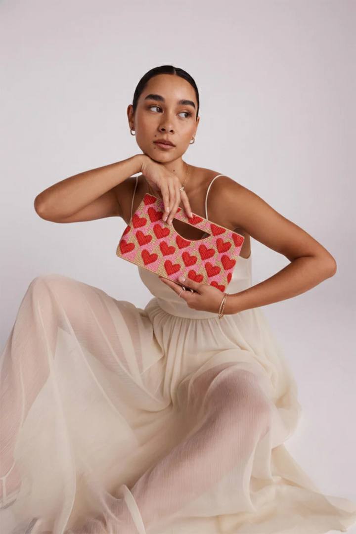 Amour Heart Bead  Clutch