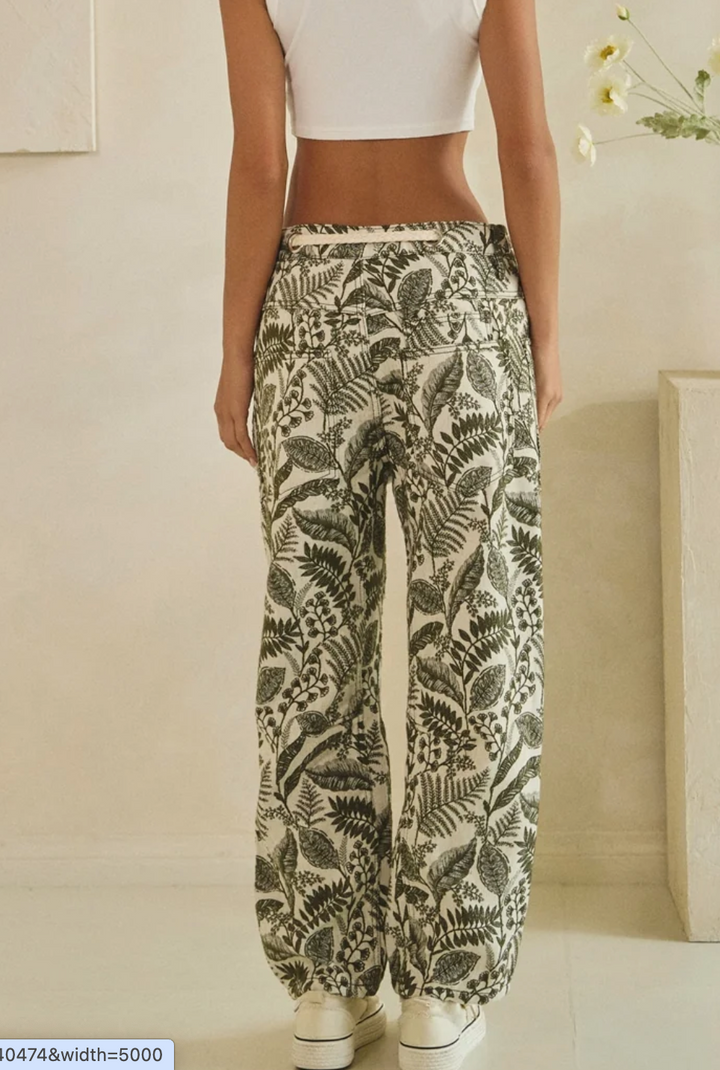 Fern Jacquard Barrel Pants