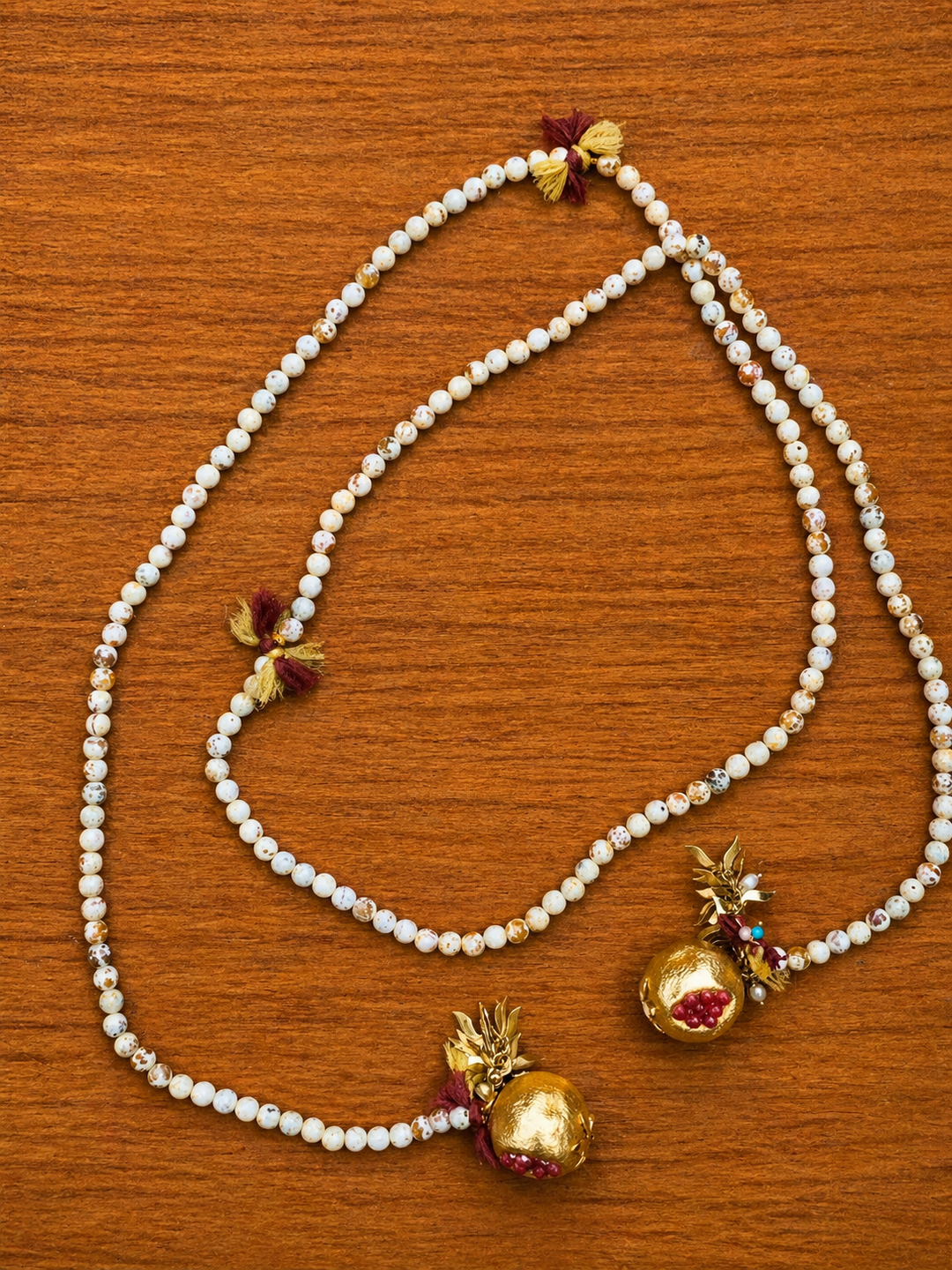 Natural Stone Garnet Pomegranate Lariat