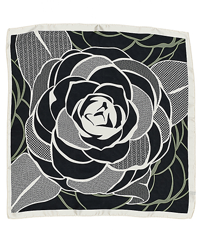 Rose Print Silky Scarf