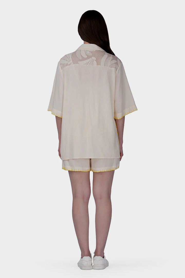Sunset Banana Embroidered Top