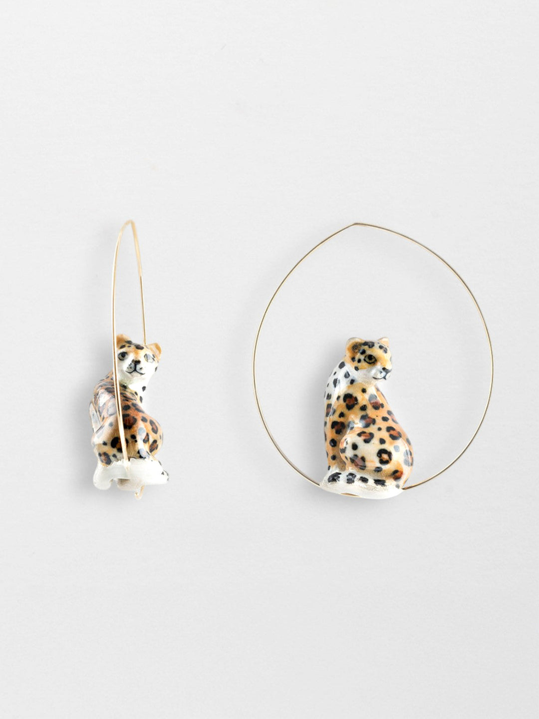 Sitting Leopard Hoop Earrings