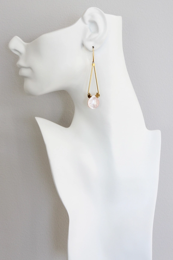 Mother Of Pearl + Gold Hematite Earrings
