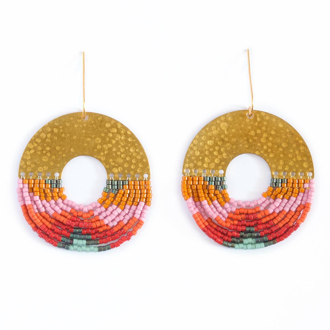 Organic Circular Fringe Earrings