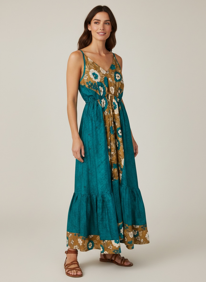 Up-cycled Silk Spaghetti Strap Dress
