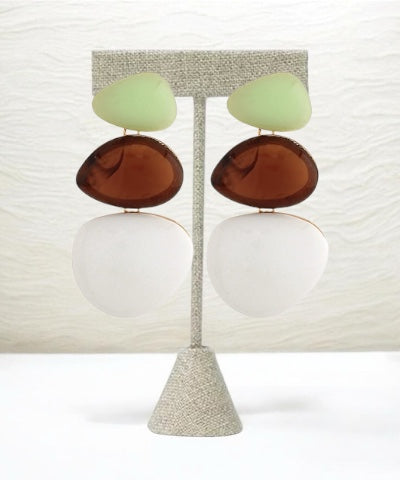 Gemstone Trio Earrings