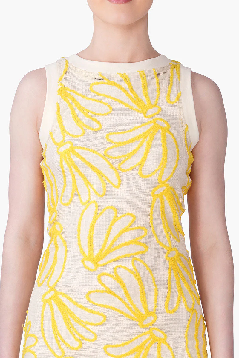 Sunset Banana Embroidered Dress
