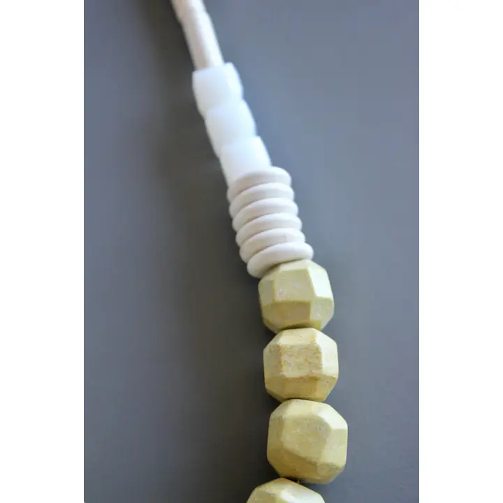 Green Turquoise + Glass Geo Necklace