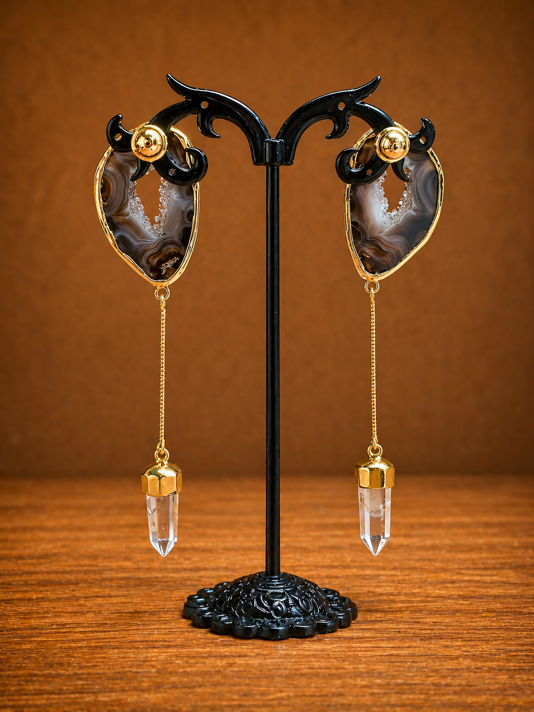 Agate Crystaline Earrings