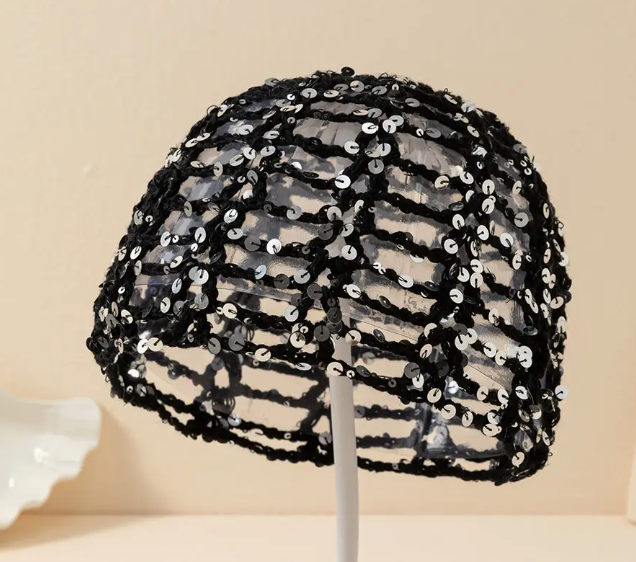 Glitter Sequin Crochet Beanie