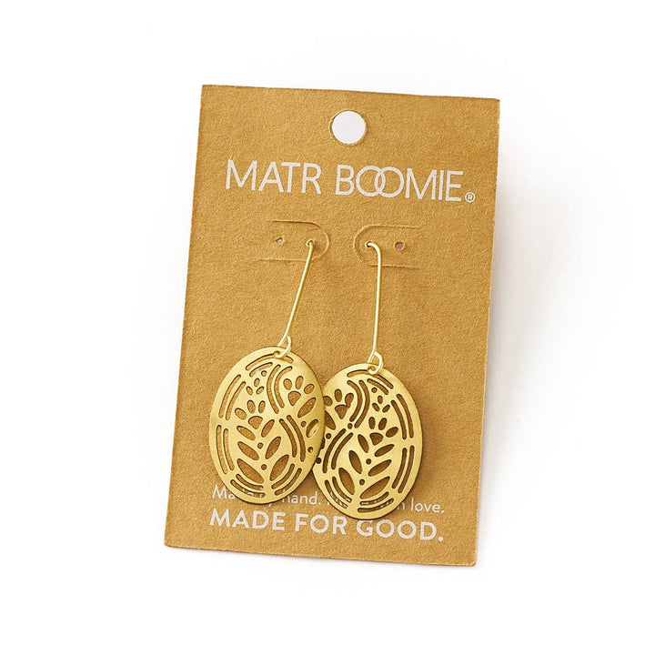 Adhya Cutout Oval Drop Hook Earrings