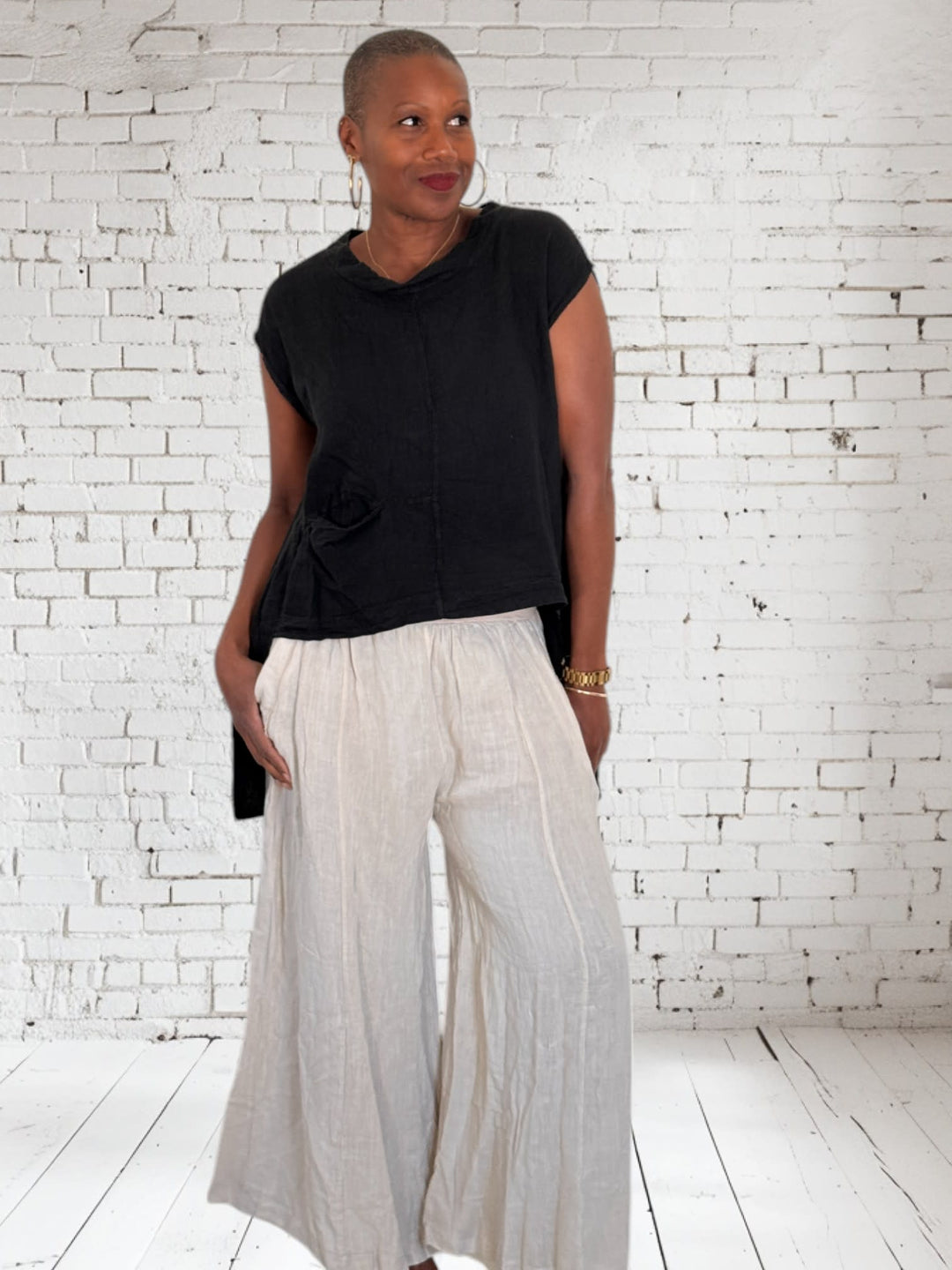 Linen Hi Lo 26 Top