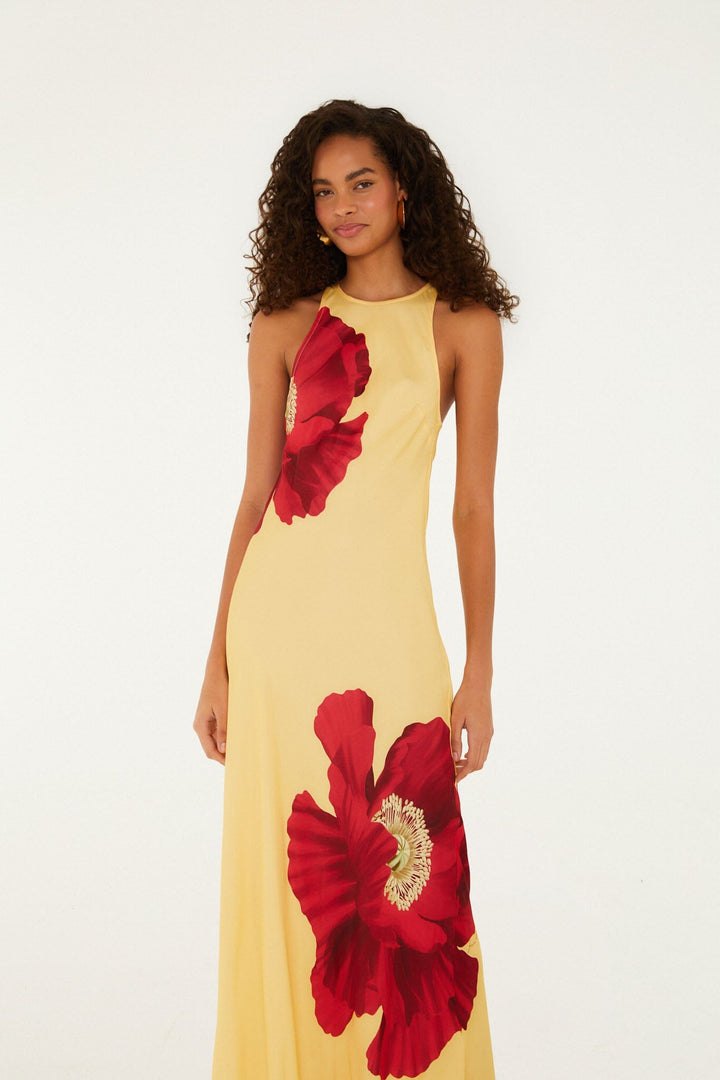 Poppy Flowers Maxi Dress