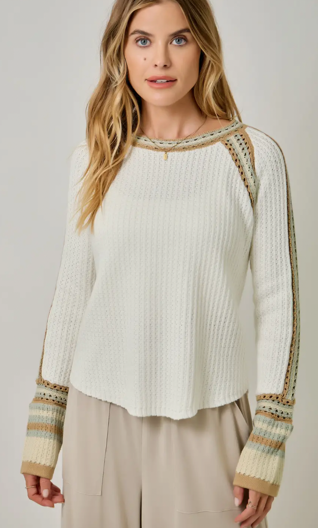 Raglan Detail Long Sleeve Top